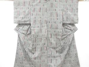 アンティーク　幾何学模様織り出し手織り紬着物